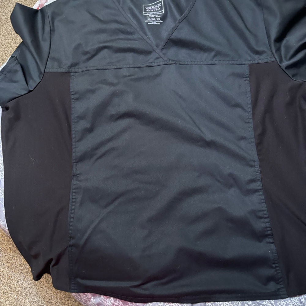 3 Cherokee work wear scrubs tops with stretchy side and front pocket.  Like new